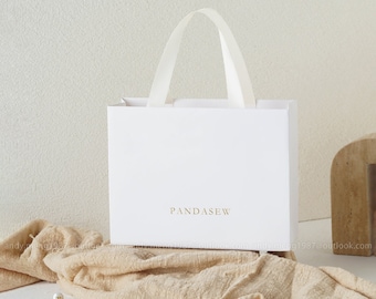 50 pcs various sizes white paper bags custom jewelry packaging bags with logo custom logo eco paper bags custom gift bags