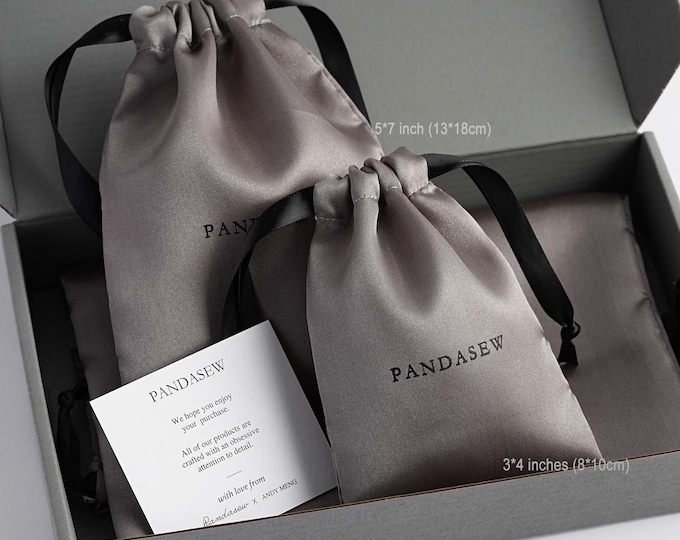 100pcs satin drawstring bags custom dust bags Jewelry package pouch personalized your logo printed wholesale product package gift bag
