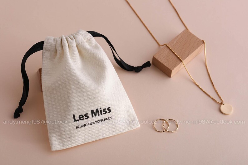 12 oz thick cotton canvas jewelry packaging pouch