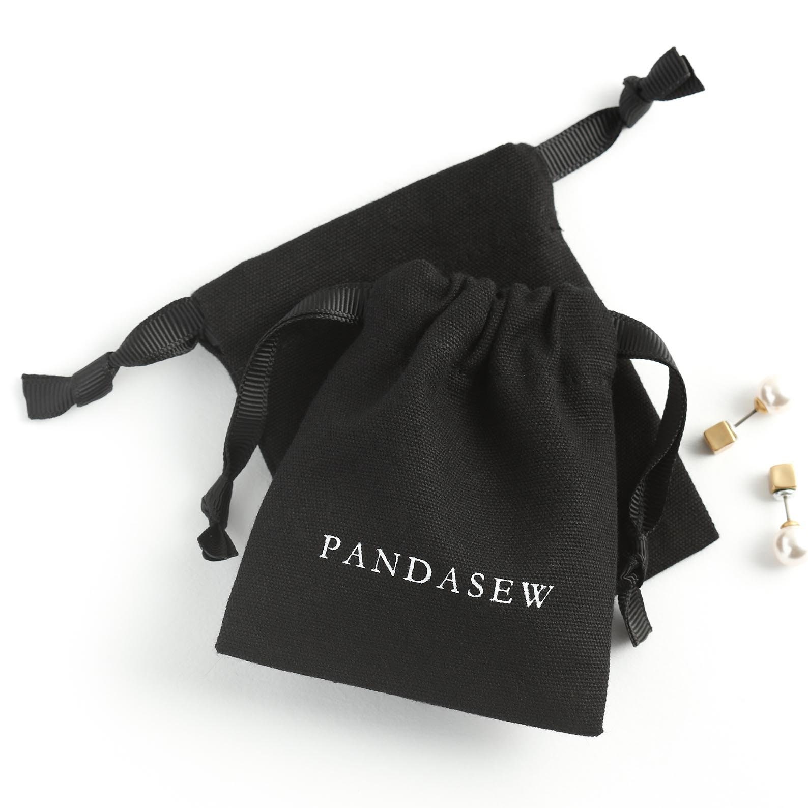 Buy Personalized Black Small Jewelry Drawstring Pouches Bags – CraftJaipur