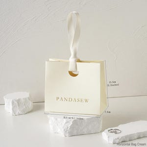 cream paper gift bags, small paper bag 13x15cm, horizontal style