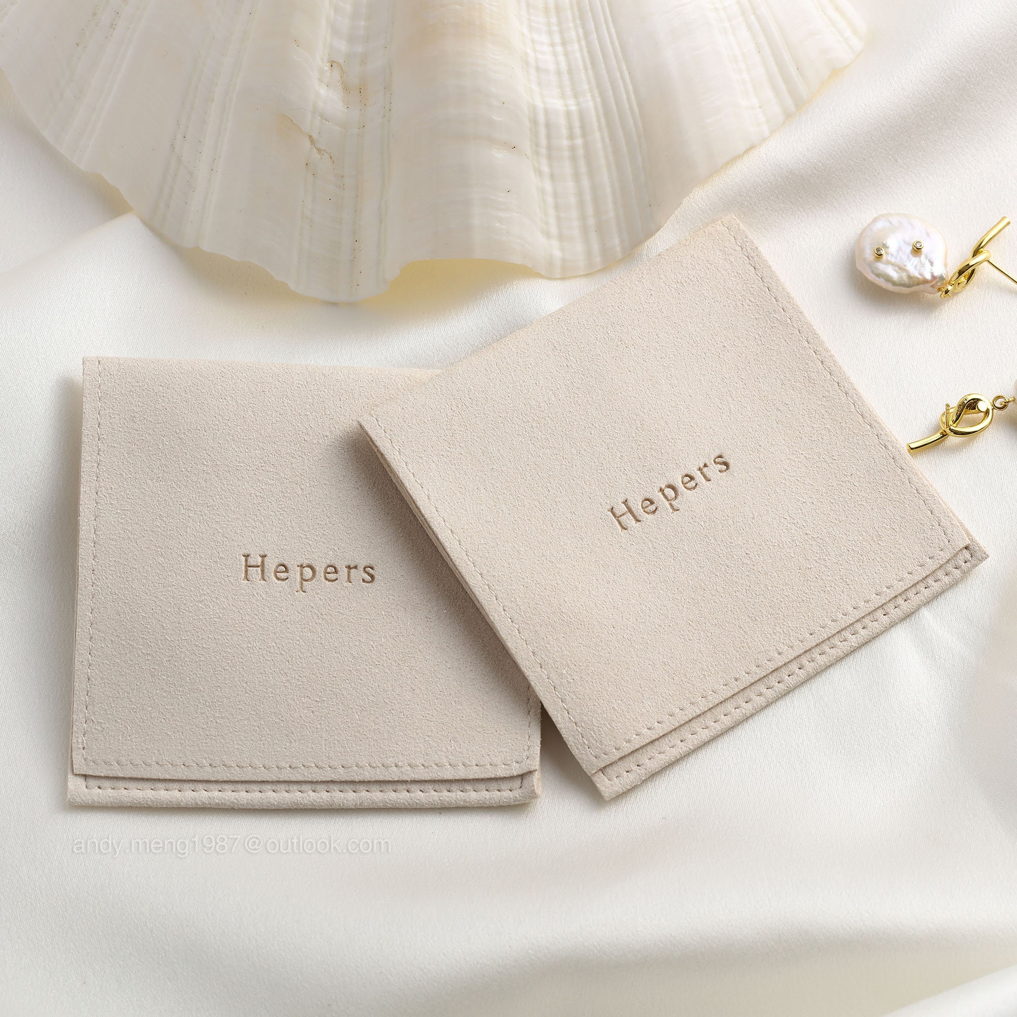 50 ivory microfiber jewelry pouch personalized jewelry bags Etsy