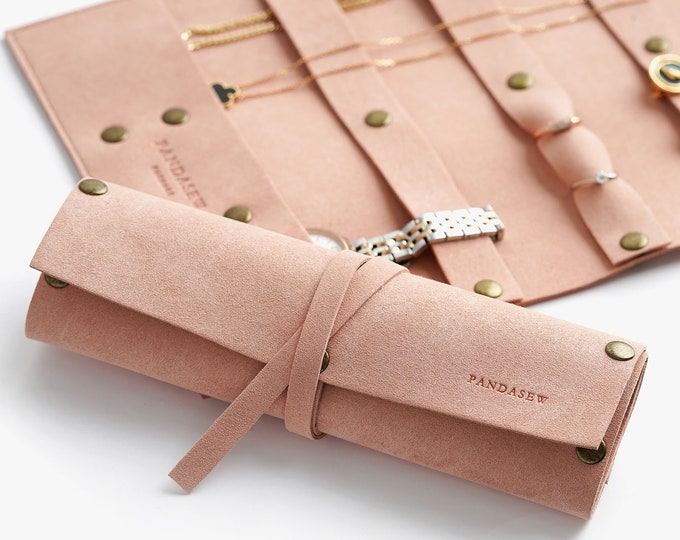 10PCS , 27x20cm Customize Microfiber Travel Jewelry Case with logo jewellery Organizer Roll Earring Ring Necklace Pouch Travel Jewelry Roll