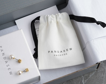 50pcs herringbone twill cotton pouch Jewelry Package Bag custom Handbag dust bag with Logo printed Jewellery packaging bag