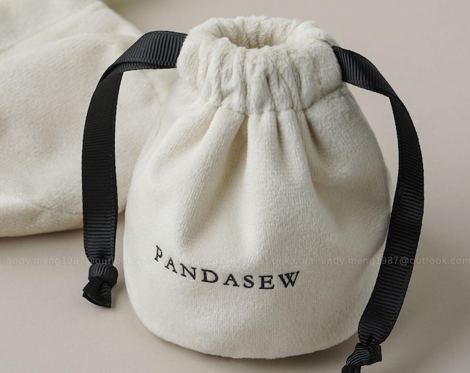 50 handmade Personalized Logo Round Bottom Drawstring Pouch for Jam, Toiletries, Candles, and Aromatherapy, Gift Packaging Bag custom size