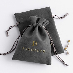 100  custom jewelry packaging bags pouches personalize logo print drawstring small bags velvet bag earring package pouch dark grey