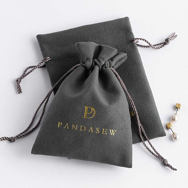 100  custom jewelry packaging bags pouches personalize logo print drawstring small bags velvet bag earring package pouch dark grey