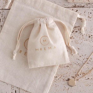 50 sac à bijoux sac en coton avec cordon de serrage personnalisé pochette à bijoux LOGO personnalisé nom savon bougie Sachet cosmétique emballage cadeau sacs présents image 3