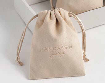 100 personalized deboss logo print drawstring bags custom skincare products packaging bag pouches Jewelry bags flannel pouch necklace bags