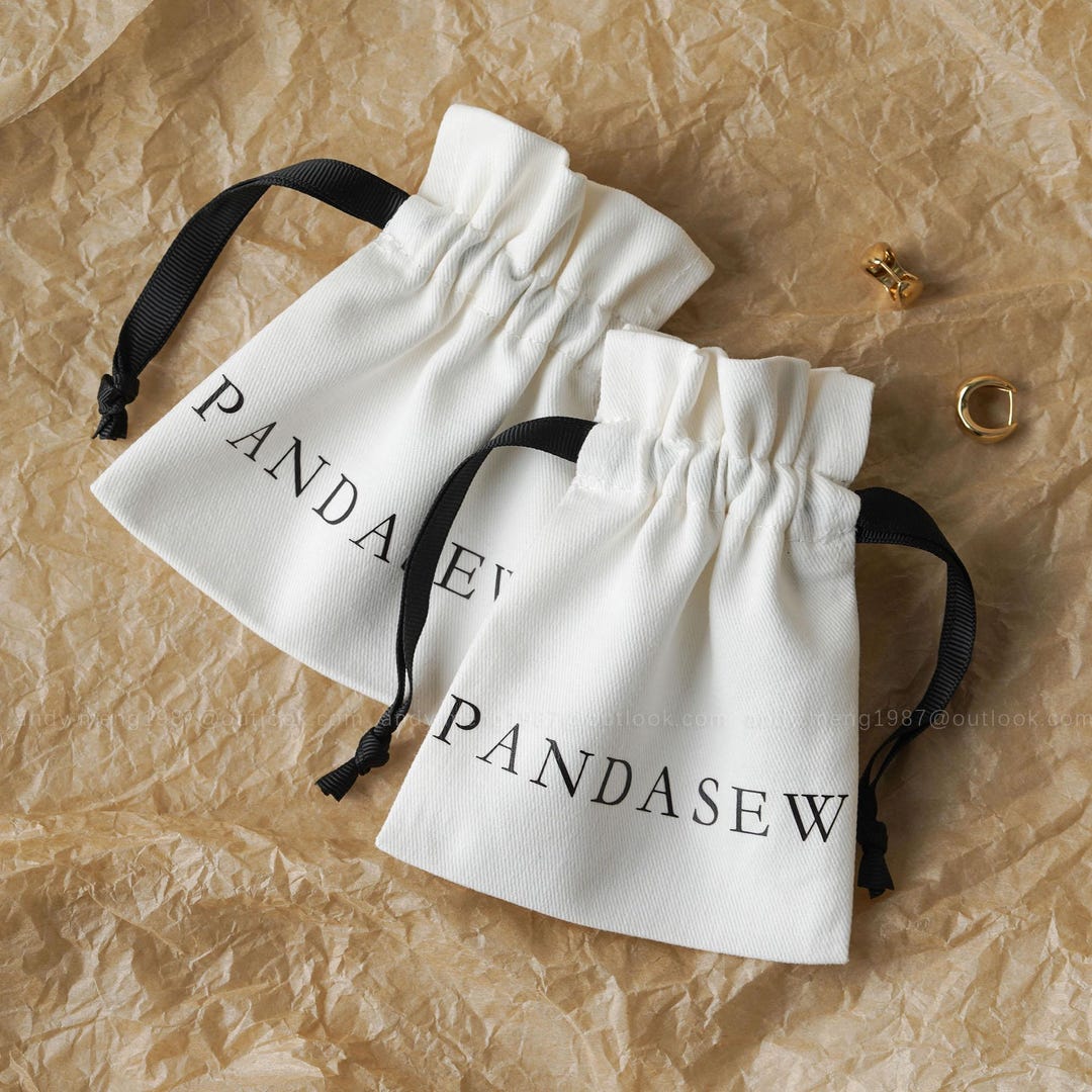 Black - Handmade 4 Pockets Cotton Jewelry Bag 07