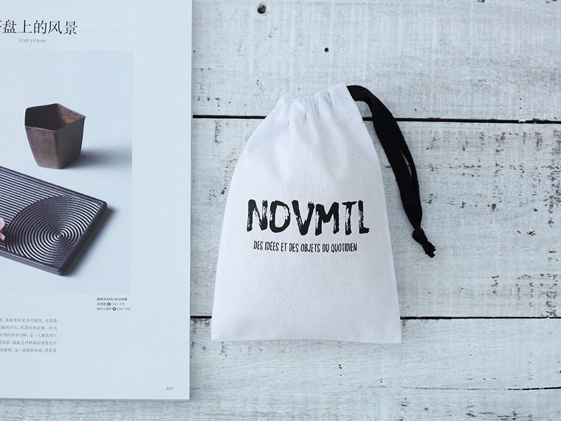 50 white personalized drawstring pouches custom white cotton bags logo name printed product packaging bags pouches chic wedding favor bags