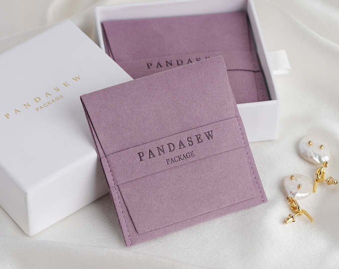50pcs Jewelry Pouch Custom Logo Bags Eco-Friendly Jewelry banner Bags Microfiber Earring Jewelry Package Bags