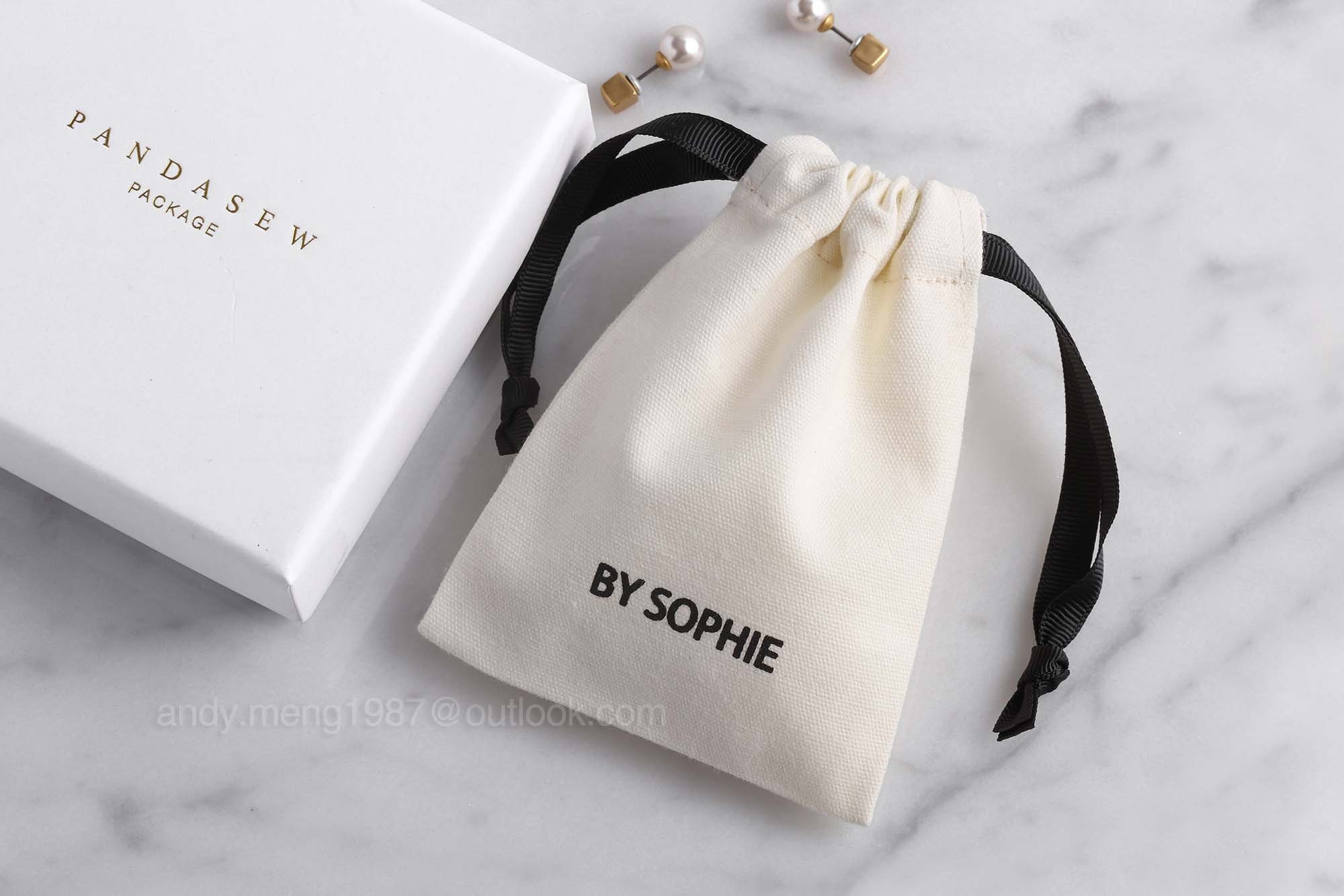 50 Jewelry Bag Custom Drawstring Cotton Bag Jewelry Pouch Personalized LOGO  Name Soap Candle Sachet Cosmetic Gift Packaging Present Bags 