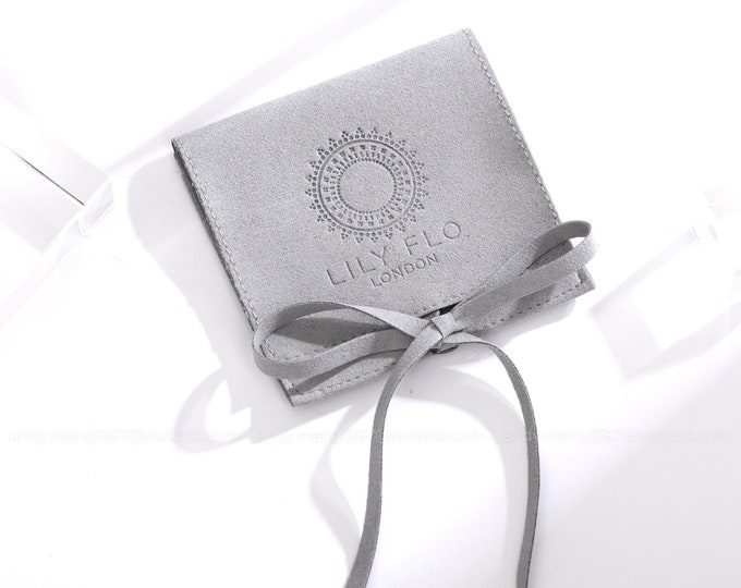 50pcs 3 Gray colors custom jewelry pouch personalized logo envelope bag chic small jewerly packaging pouch microfiber pouch bag