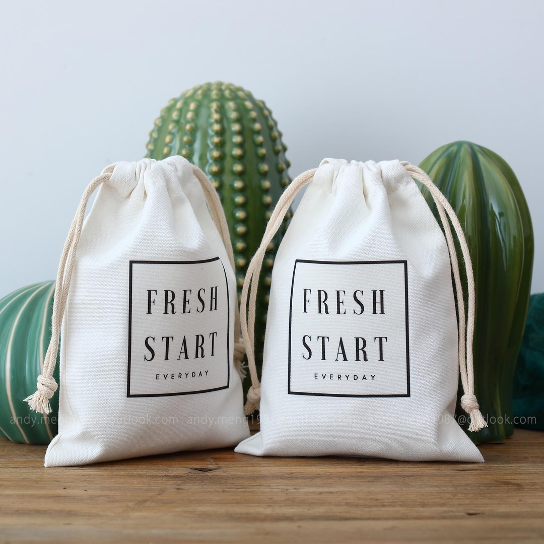 50 Personalized Cotton Drawstring Bags: Custom Logo-branded Pouches - Etsy
