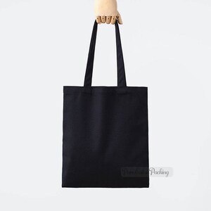 black cotton canvas tote bag