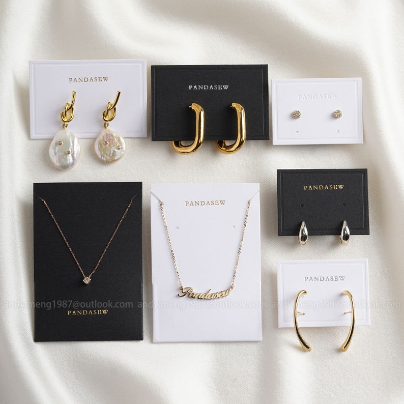 pandasew, earring display cards, necklace holder cards