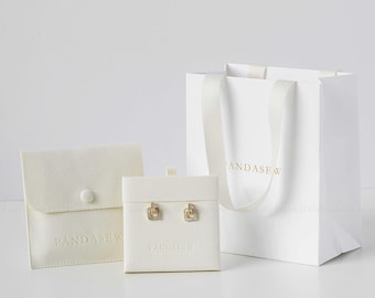 50 Sets Jewelry Packaging: Kraft Paper Bags, Microfiber Snap Pouches with Insert Pad