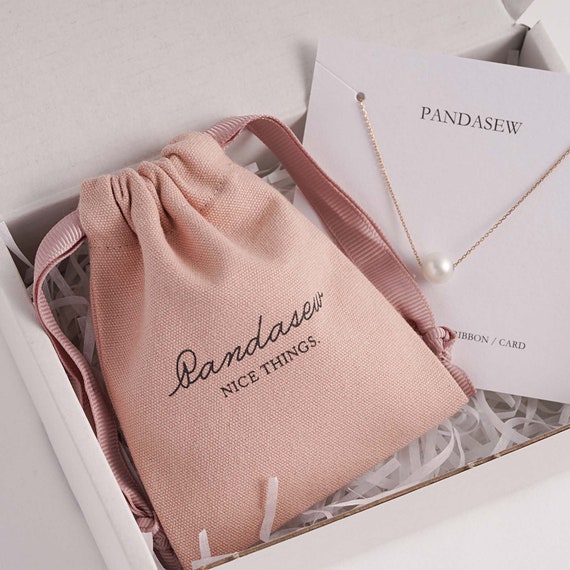 Buy 50 Custom Jewelry Package Pouch With Logo Printed Pink Cotton Canvas  Bags Personalized Logo With Ribbon Small Necklace Earring Pouch Online in  India 