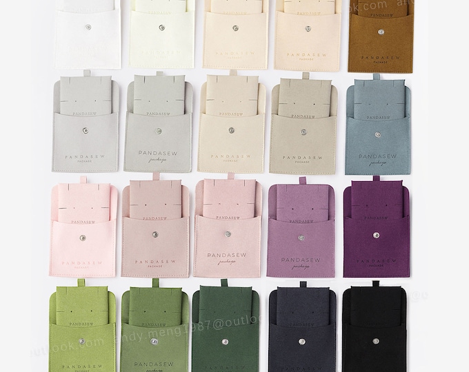 50 set display cards custom jewelry bag with insert pad Logo printed small earrings necklace packaging bags bulk wholesale