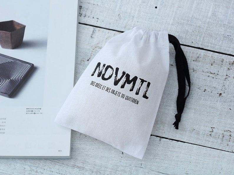 50 white personalized drawstring pouches custom white cotton bags logo name printed product packaging bags pouches chic wedding favor bags