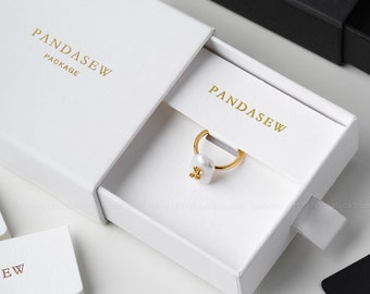 100pcs ring cards PandaSew Jewelry Package Custom Logo Jewelry Display Paper Tags Cards Package ring holder