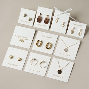 100pcs PandaSew Jewelry Package Earring Cards 600g Custom Logo Necklace Hanging Packaging Paper Tags Jewelry Cards