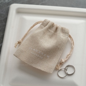 50pcs Offset hot stamping Linen Bags Drawstring Fabric Bags Custom Logo Printed Soap candle package supply wholesale