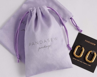 50 Flannel Drawstring Bags: Personalized Logo Print, Jewelry Packaging