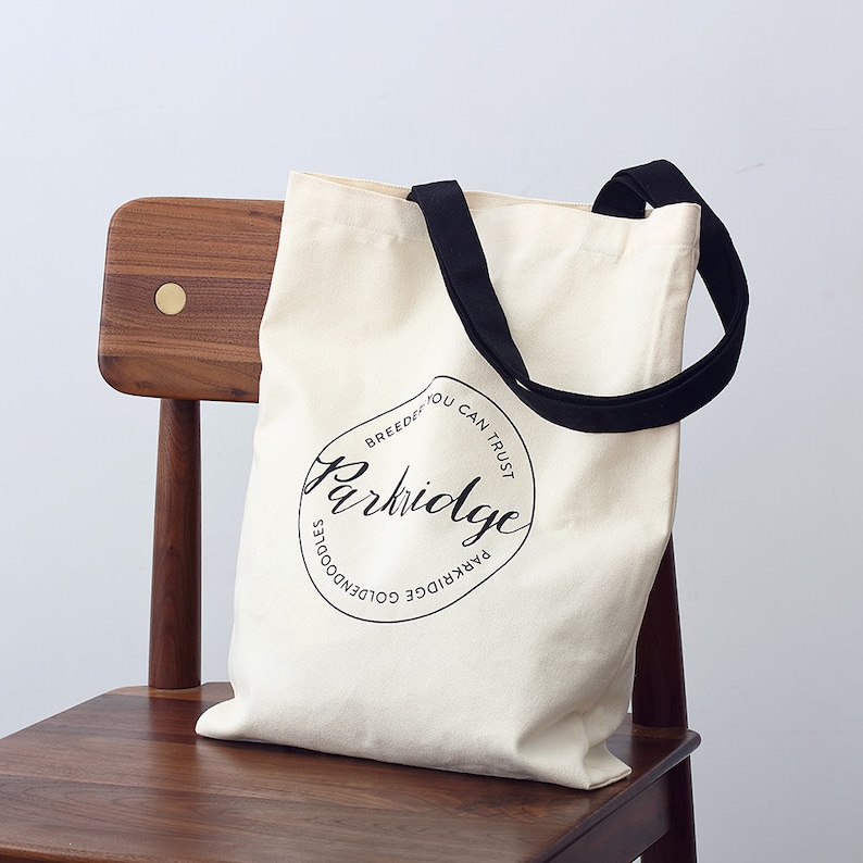 floral tote bag beige color with black ribbon handles