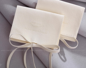 50pcs Beige custom jewelry pouch personalized deboss logo envelope bag chic small jewerly packaging pouch microfiber pouch bag cream