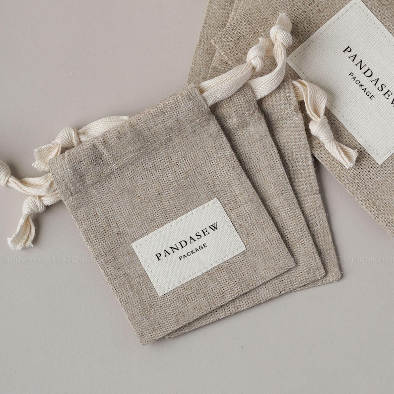 gift linen bag custom size and logo