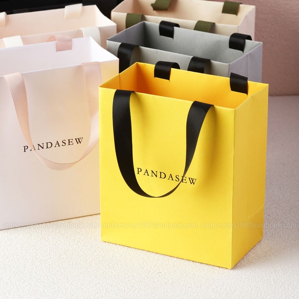 50pcs Paper bag custom package bag with Logo Colorful Style A personalized logo shopping Paper Bag custom gift bags tote bag