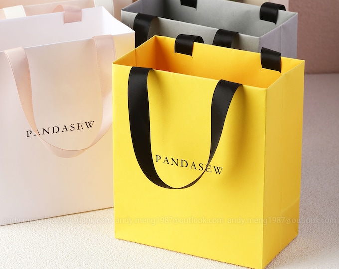 50pcs A1S Paper bag custom package bag with Logo Colorful Style A personalized logo mini shopping Paper Bag custom gift bags tote bag