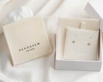 50 Jewelry bag with pad cotton canvas pouch custom jewellery packaging pouch with Logo printed personalized bag wholesale