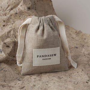 small linen drawstring bag custom logo