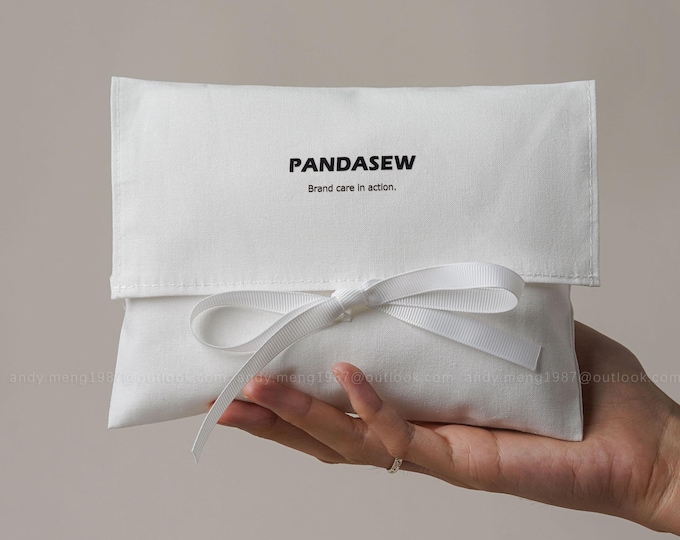 100pcs white cotton pouch Flap Bag, custom clothes dust bag with your Logo printed, bespoke gift favor bag manufacturers, any size