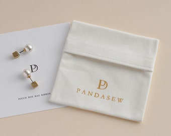 50 custom jewelry packaging pouch Twill Cotton bags personalized logo jewelry gift bag pouches earring bags necklace bags more colors