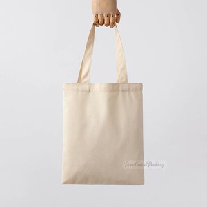 beige color cotton canvas shopping bag