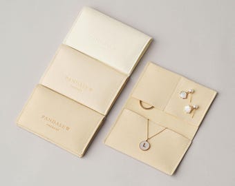 50pcs Custom Logo 0.8mm Luxury Microfiber Jewelry Pouch for Ring, Earring, Necklace,Bracelet