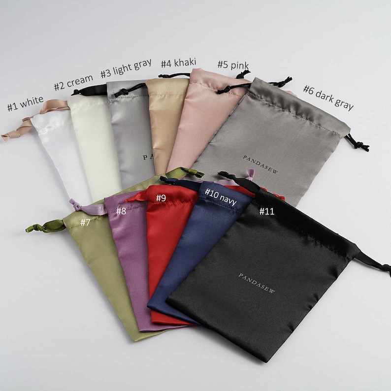 100pcs Satin drawstring bags custom dust bags Jewelry package pouch image 9