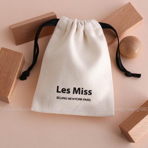 wedding favor ribbon drawstring cotton bag