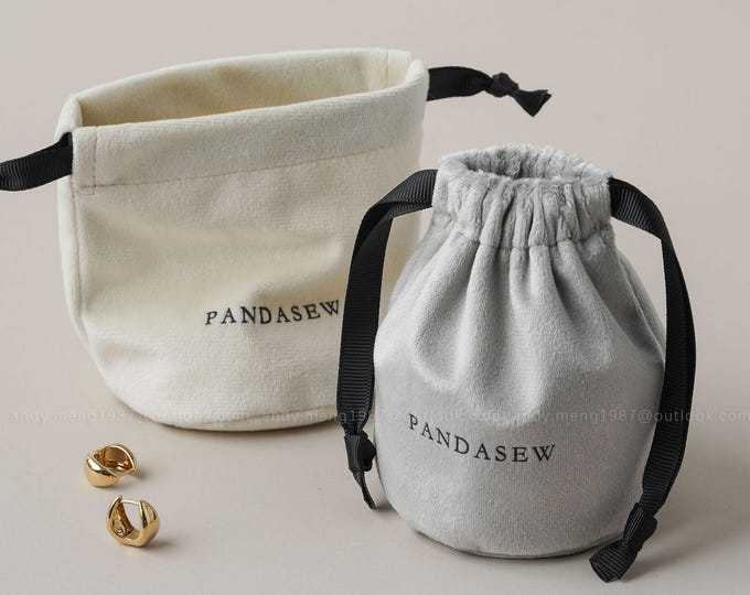 50 handmade Personalized Logo Round Bottom Drawstring Pouch for Jam, Toiletries, Candles, and Aromatherapy, Gift Packaging Bag custom size