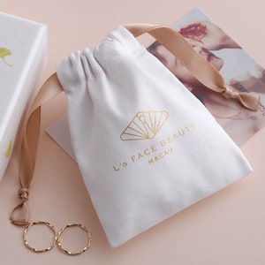 50pcs Paper Bag Custom Jewelry Package Bag With Logo Personalized Logo  Shopping Paper Bag Custom Gift Bags 