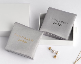 100pcs flap envelope bag satin pouch, double layers custom Jewelry package pouch