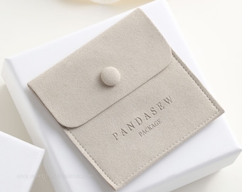 50 personalized logo print jewelry pouch with a Snap button, Style E