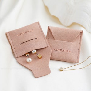 pink color 14 mm thickness microfiber pouch with small flap closure