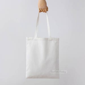 branding white cotton canvas tote bag