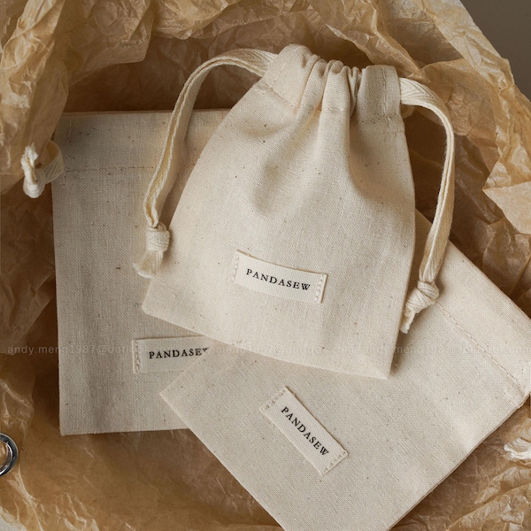 50pcs Custom Drawstring Cotton Bag Jewelry Pouch candle Sachet Cosmetic Gift Packaging