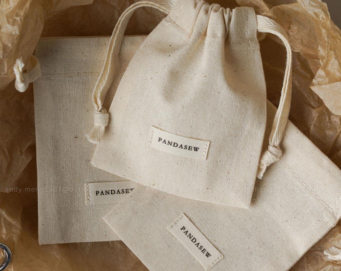 50 Jewelry Bag Custom Drawstring Cotton Bag Jewelry Pouch Personalized LOGO Name soap candle Sachet Cosmetic Gift Packaging Present Bags